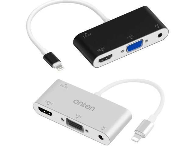 Alt view image 2 of 6 - Lightning to VGA/HDMI/AV Adapter High Definition Conversion TV Projector Adapter