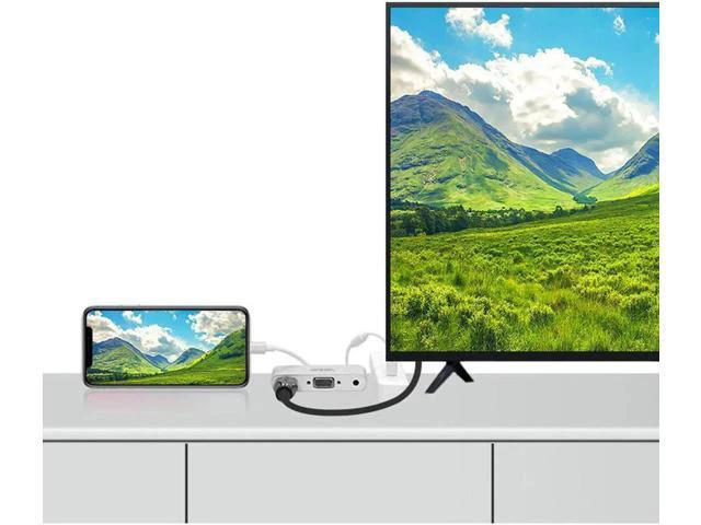 Alt view image 6 of 6 - Lightning to VGA/HDMI/AV Adapter High Definition Conversion TV Projector Adapter