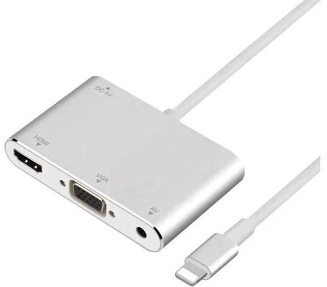 Alt view image 2 of 5 - For Lightning To VGA HDMI Converter Digital AV TV Cable Adapter For Apple iPad i