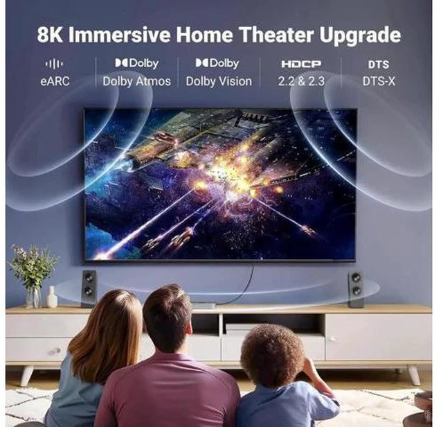 Alt view image 7 of 7 - UGREEN 8K HDMI 2.1 Cable Certified 10FT, 10K Ultra High Speed HDMI Cord 4K 240Hz