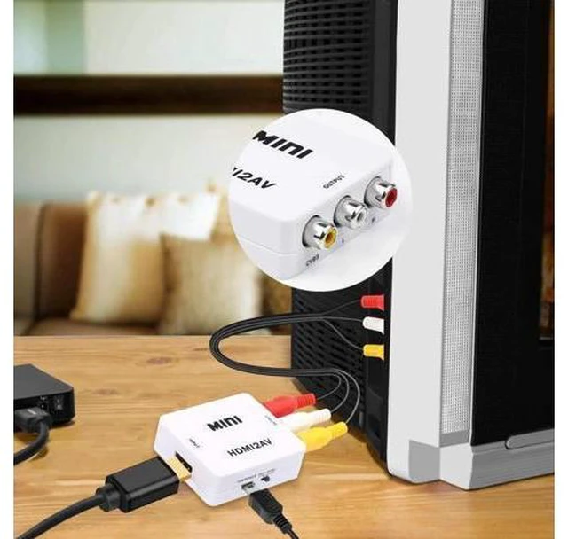 Alt view image 3 of 6 - HDMI to AV Converter Adapter HDMI to 3 RCA CVBS Converter 1080P Composite Video