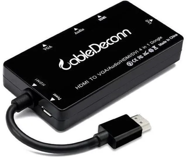 Alt view image 2 of 6 - Splitter hdmi to hdmi vga dvi Audio and video cable hdmi hub Multiport adapter 4