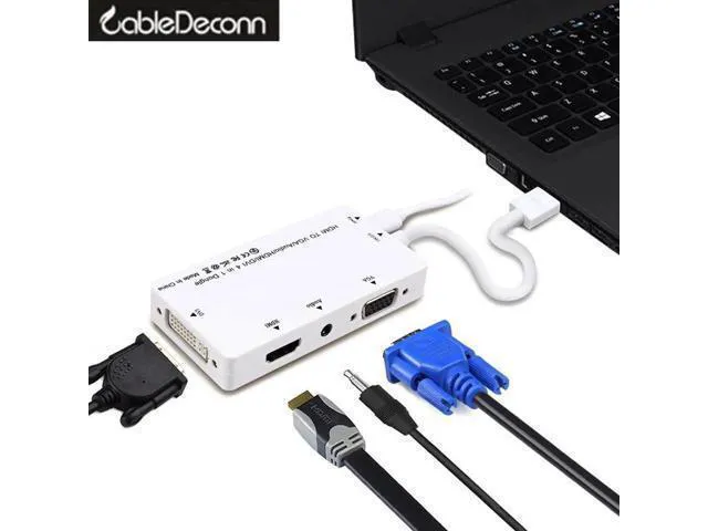 Alt view image 3 of 6 - Splitter hdmi to hdmi vga dvi Audio and video cable hdmi hub Multiport adapter 4