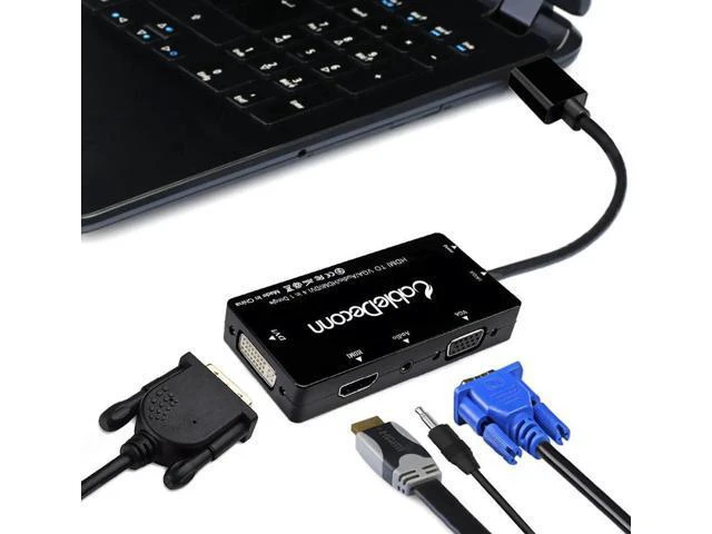 Alt view image 6 of 6 - Splitter hdmi to hdmi vga dvi Audio and video cable hdmi hub Multiport adapter 4