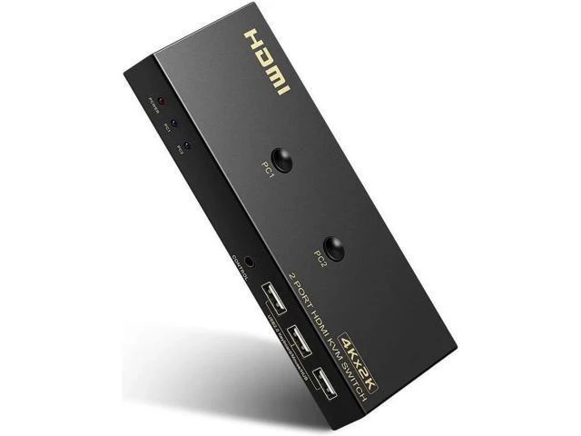 Alt view image 3 of 7 - 2 Ports HDMI KVM Switch 4K*2K@60Hz 2 In 1 Out HDMI Supports Hotkey Switch Wire C