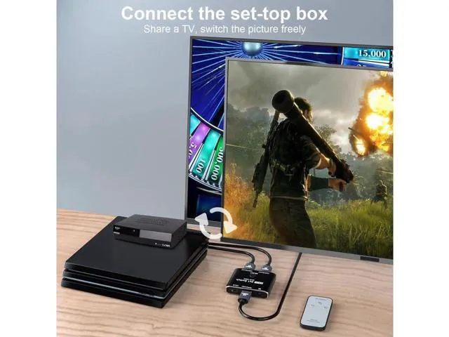 Alt view image 4 of 7 - 8K@60Hz HDMI 2X1 Switch with Remote Controll Selector 2 Source 1 Display HDMI 2.