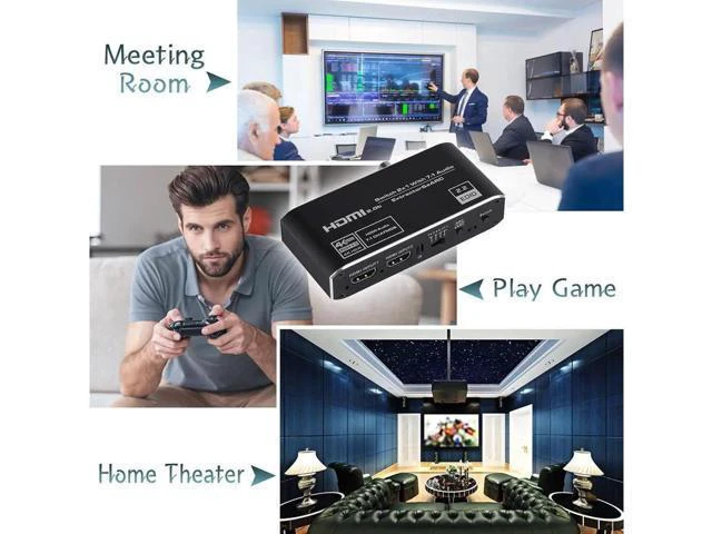 Alt view image 5 of 7 - 4K@60Hz eARC HDMI Audio Extractor, 2x1 HDMI Switch to HDMI + Optical Toslink SPD