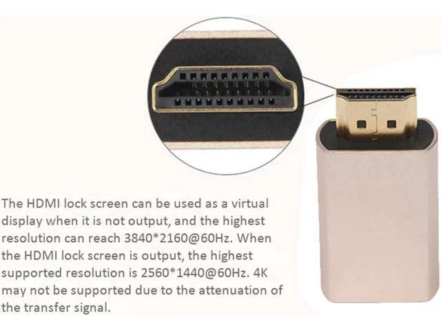 Alt view image 2 of 6 - 6X HDMI Lock Screen Signal Holder KVM HDMI2.0 Virtual Adapter EDID DDC Dummy Plu