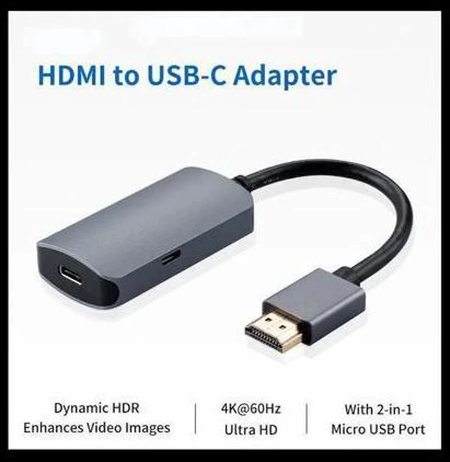 Alt view image 2 of 7 - 4K 60Hz HDMI Male to USB-C Female Adapter Type C USB 3.1 Monitor Input to HDMI-O