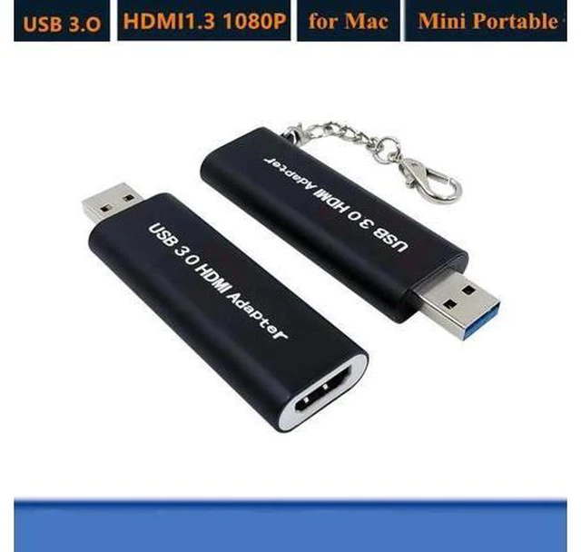 Alt view image 2 of 6 - Mini Portable USB 3.0 to HDMI Converter Keychain 1920 * 1080 HD Adapter for Wind
