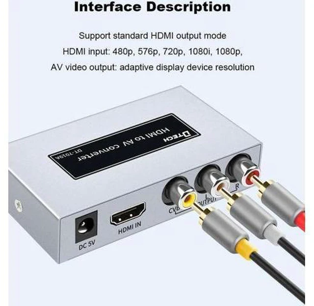 Alt view image 5 of 6 - Video Dtech Hdmi to RCA AV Adapter Converter 4K hdmi to rca converter