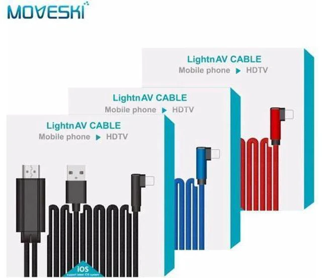 Alt view image 6 of 6 - 7552W Lightn AV to HDMI Adapter Cable Adapter Cable 1080P HD to HDMI Digital AV