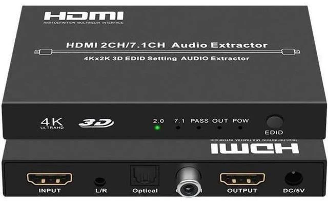 Main image of 4K@30HZ HDMI Audio Extractor Splitter HDMI 2CH/7.1 CH Audio Output 3D EDID Digit