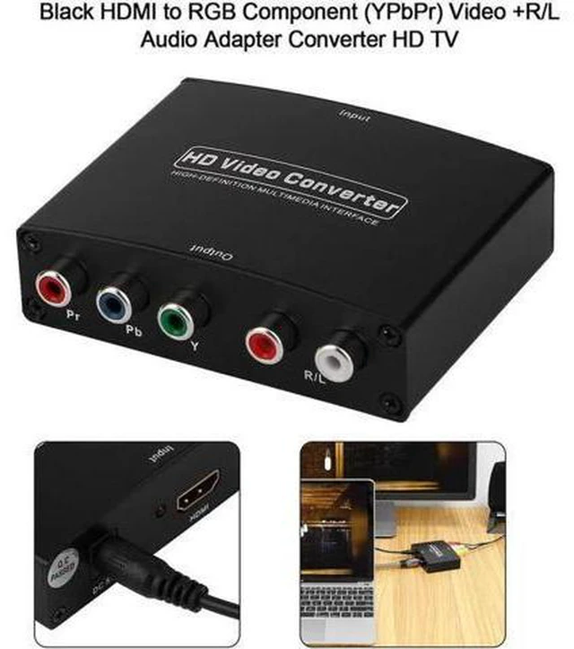 Alt view image 3 of 3 - HDMI to RGB Component (YPbPr) Video +R/L Audio Adapter TV HD Video Converter