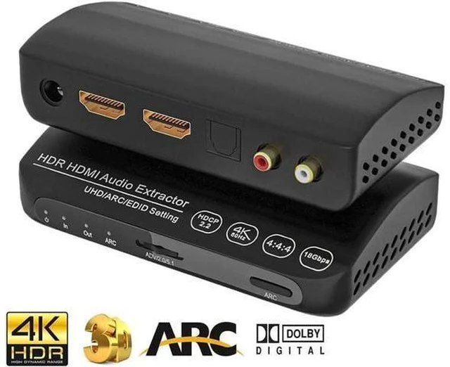 Main image of 2.0 Audio Extrator 4K 60Hz HDMI Audio Splitter HDR 5.1CH HDMI ARC Converter UHD/