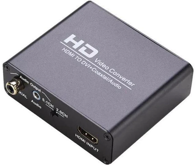 Alt view image 3 of 5 - HDMI-to DVI Converter with Audio - Sound Splitter to 3.5mm AUX / 2 RCA Stereo &a