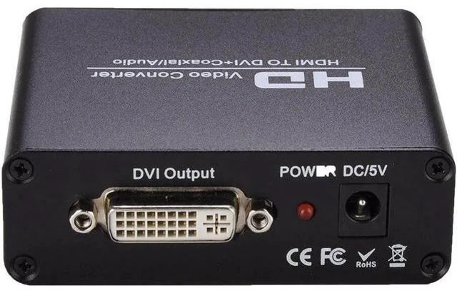 Alt view image 5 of 5 - HDMI-to DVI Converter with Audio - Sound Splitter to 3.5mm AUX / 2 RCA Stereo &a