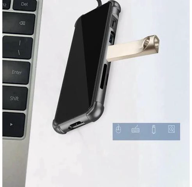 Alt view image 2 of 6 - Aomoproing 6 in 1 USB Type C HUB with to 4K@30Hz HDMI-Compatible USB 3.0 SD/TF M