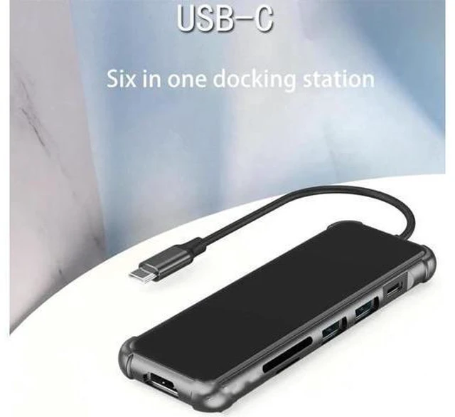 Alt view image 4 of 6 - Aomoproing 6 in 1 USB Type C HUB with to 4K@30Hz HDMI-Compatible USB 3.0 SD/TF M