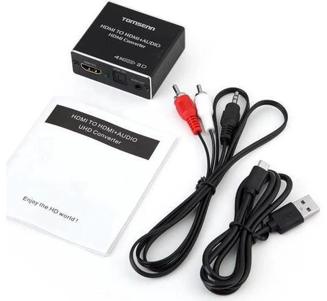 Alt view image 3 of 6 - audio extractor HDMI to HDMI and Optical TOSLINK SPDIF + 3.5mm Stereo Audio Extr