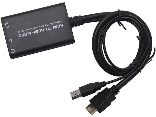 Alt view image 5 of 6 - 4K 3D HDMI to HDMI audio Converter adapter Cable with USB cable audio SPDIF For