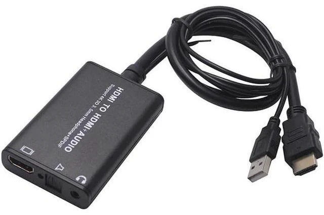 Alt view image 6 of 6 - 4K 3D HDMI to HDMI audio Converter adapter Cable with USB cable audio SPDIF For