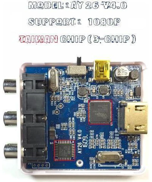 Alt view image 6 of 6 - Mini HD Video Converter Box HDMI to RCA AV/CVSB L/R Video 1080P HDMI2AV Support