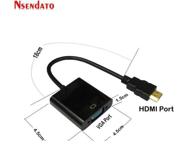 Alt view image 5 of 6 - 5PCS HDMI To VGA Cable Adapter Digital to Analog Audio Video Cables HDMI VGA Con