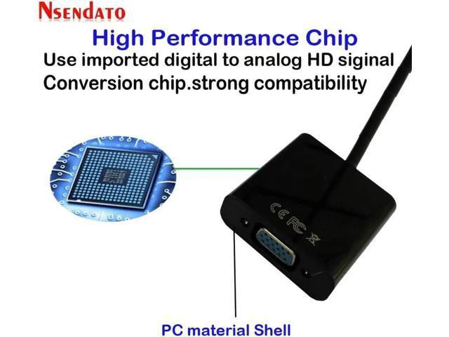 Alt view image 6 of 6 - 5PCS HDMI To VGA Cable Adapter Digital to Analog Audio Video Cables HDMI VGA Con