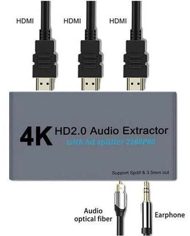 Main image of 4K@60fs HDMI Audio Splitter HDMI2.0 Audio Decoder Audio Extractor HDMI 1 In 2 Ou
