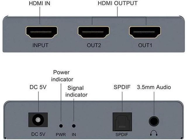 Alt view image 3 of 6 - 4K@60fs HDMI Audio Splitter HDMI2.0 Audio Decoder Audio Extractor HDMI 1 In 2 Ou
