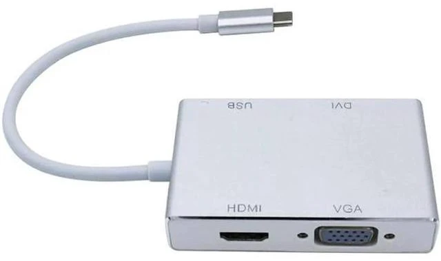 Alt view image 2 of 4 - 4 In 1 USB 3.1 USB-C Converter Cable USB C Type C to HDMI VGA DVI USB 3.0 Adapte