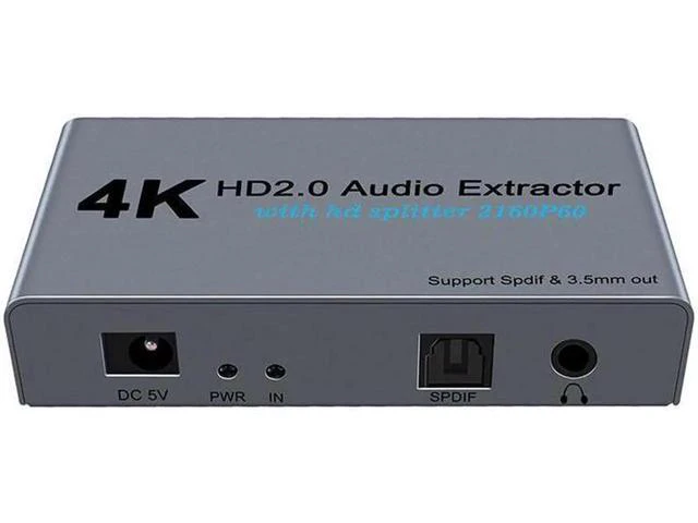 Alt view image 6 of 6 - 4K@60fs HDMI Audio Splitter HDMI2.0 Audio Decoder Audio Extractor HDMI 1 In 2 Ou