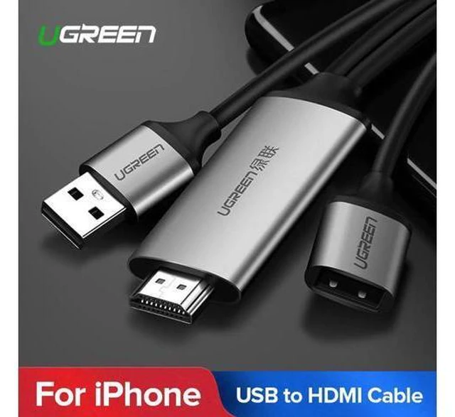 Main image of HDMI Cable for iPhone 8 X 7 6s Plus iPad TV Android Phones to HDMI Adapter Full