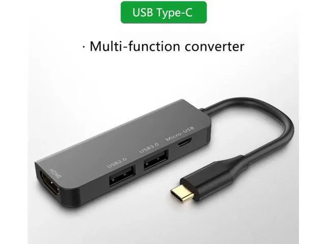 Alt view image 5 of 6 - Aomoproing Type-C Docking Station, USB3.0+USB2.0+Micro-USB+HDMI-Compatible Five-