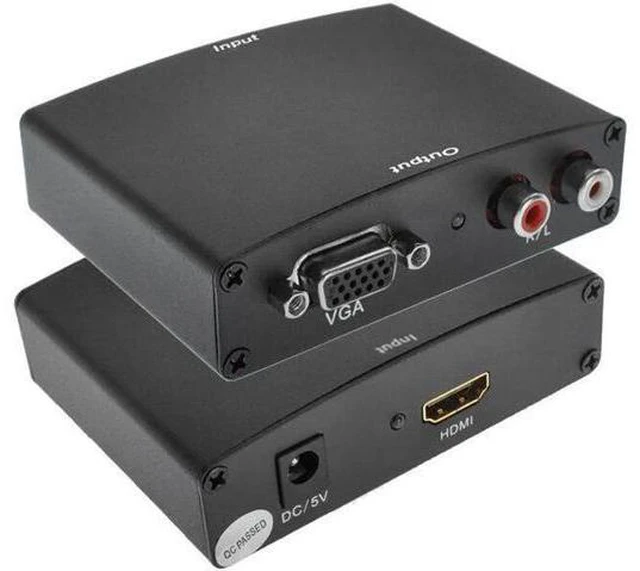 Alt view image 6 of 6 - VGA To HDMI-compatible Converter Audio Video Sync Output With AV Audio R/L Power