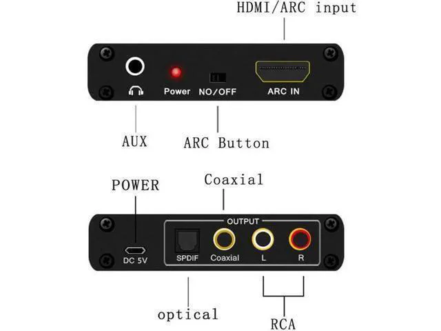 Alt view image 2 of 5 - 192KHz Aluminum ARC Audio Adapter HDMI Audio Extractor Digital to Analog Audio C