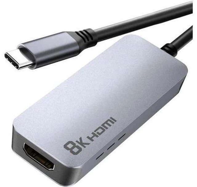 Alt view image 2 of 7 - USB C to HDMI Adapter 8K 60Hz Ultra HD Type-C to HDMI Video Converter Aluminum T