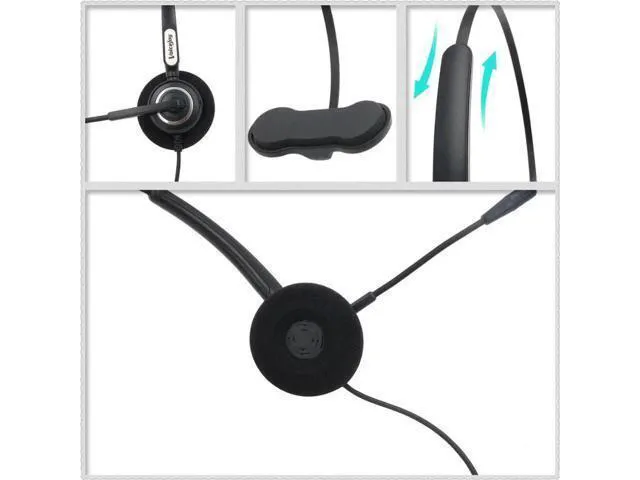 Alt view image 4 of 6 - VoiceJoy office headset with RJ9 plug phone headset for AVAYA Phones