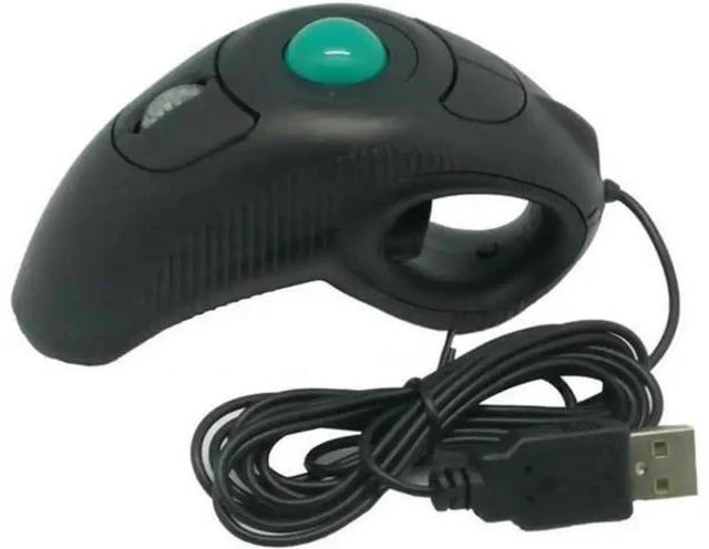 Alt view image 4 of 4 - Wired USB Handheld Mouse Finger Using Optical Track Ball Gamer Mouse