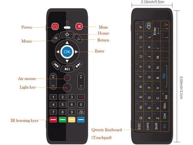 Alt view image 2 of 2 - T16 Air Mouse IR Learning Function 2.4GHZ Wireless Keyboard Backlight
