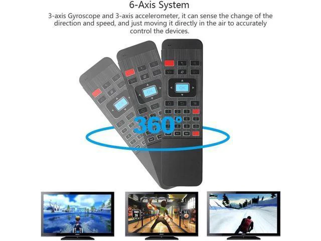Alt view image 6 of 6 - 2.4G Backlight Air Mouse Wireless Keyboard 6-Axis Sensor Remote Contr