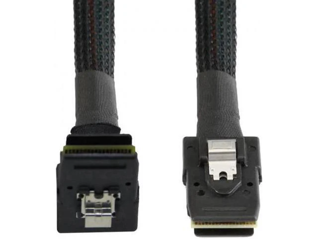 Alt view image 2 of 7 - SF-031 1m SFF-8087 Mini SAS 4i 36 Pin to 36Pin Right 90 Degree Angled