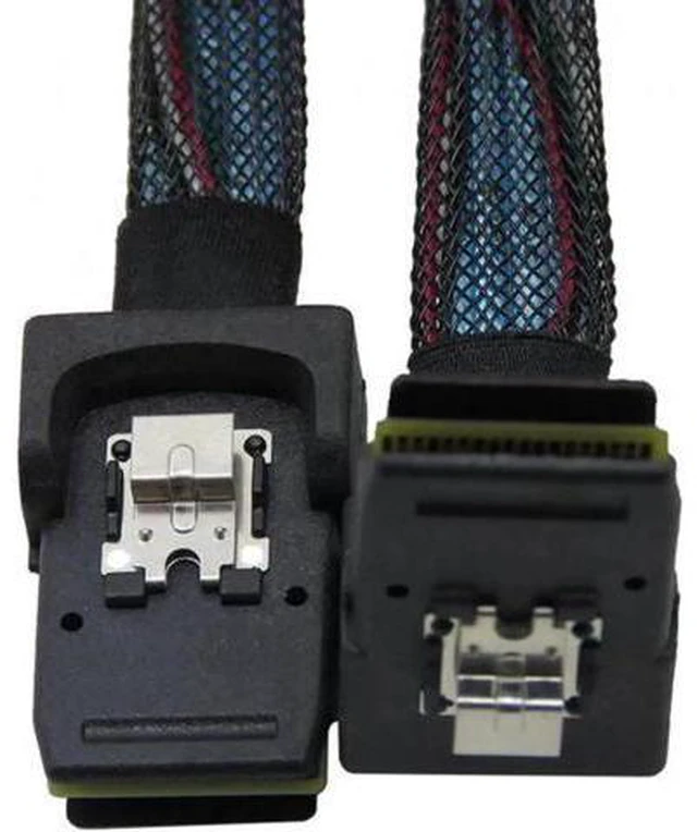 Main image of SF-031 1m SFF-8087 Mini SAS 4i 36 Pin to 36Pin Right 90 Degree Angled