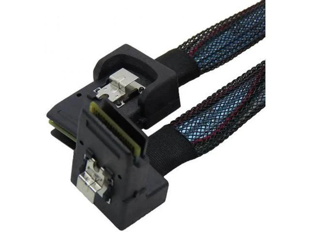 Alt view image 4 of 7 - SF-031 1m SFF-8087 Mini SAS 4i 36 Pin to 36Pin Right 90 Degree Angled