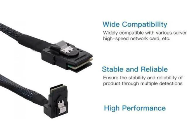 Alt view image 7 of 7 - SF-031 1m SFF-8087 Mini SAS 4i 36 Pin to 36Pin Right 90 Degree Angled