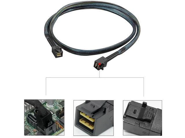 Alt view image 4 of 6 - 2 Pack Internal Mini SAS HD SFF-8643 to SFF-8643 Cable, Internal Mini