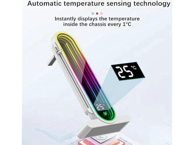 Alt view image 3 of 7 - Graphics Card Support Bracket, Height Adjustable RGB GPU Stand with Temperature
