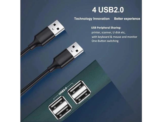 Alt view image 2 of 7 - Switch HDMI 2 Port, 4 USB 2.0 Hub, UHD 4K @30Hz, Support Wireless Keyboard and M