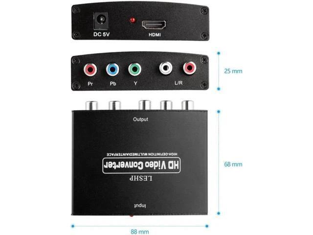 Alt view image 3 of 6 - Amplifier Converter HDMI to RGB Component (YPbPr) Video+R/L Audio Adapter Conver